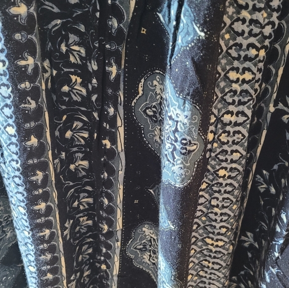 IFTLA Vintage Blue Denim and Floral V Neck Jumper Dress Size Small Cottage Core - Picture 3 of 4